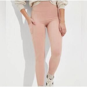 American Eagle Womens Everything Pocket Legging Large Blush Pink